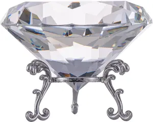80mm   Paperweight Large Faceted Glass  Prism Jewel  for Home Wedding Table Decoration(Clear)