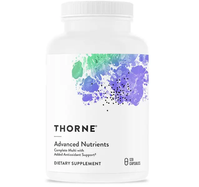 THORNE Advanced Nutrients Daily Multivitamin Wellness Dietary Supplement - Antioxidant Blend, Resveratrol, Bilberry - Supports Aging, Eye Health* - Third-Party Certified - Gluten, Dairy, Soy-Free - 120 Capsules