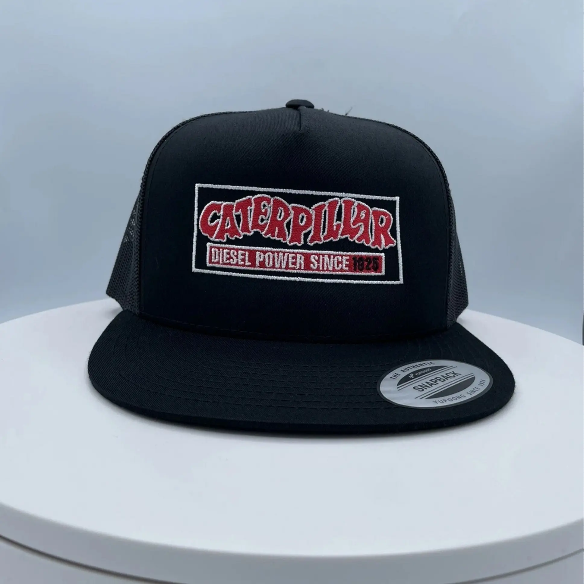 Diesel power since 1925 Embroidered Trucker Hat, Premium Mesh Back Snapback Cap, Vintage Style Workwear Hat, Heavy Duty Black Trucker Hat for Men and Women, Adjustable Snapback
