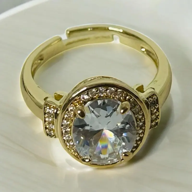 Anillo de promesa ajustable gold plated accesorios 14k