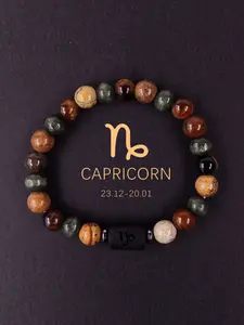Capricorn Tiger Eye Stone Handmade Beaded Bracelet, Zodiac Sign Jewelry, Unique Gift Idea, Fashion Accessory for All Seasons, Boho Stone Bracelet