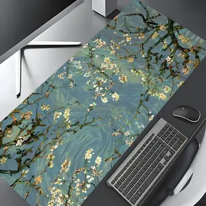 Floral Pattern Design Gaming Mouse Pad, Aesthetic Decoration Desktop Drotection Pad, Table Mat, Washable Rubber Pad Non-slip Lock Edge Multi-size Mouse Pad for Home Office, Good Gift for Family and Friends, Desk Accessories, Desk Supplies