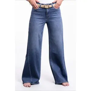 The Lila by Ava Lane High-Rise Tummy Control Wide Leg Angled Seam Jeans in Three Lengths