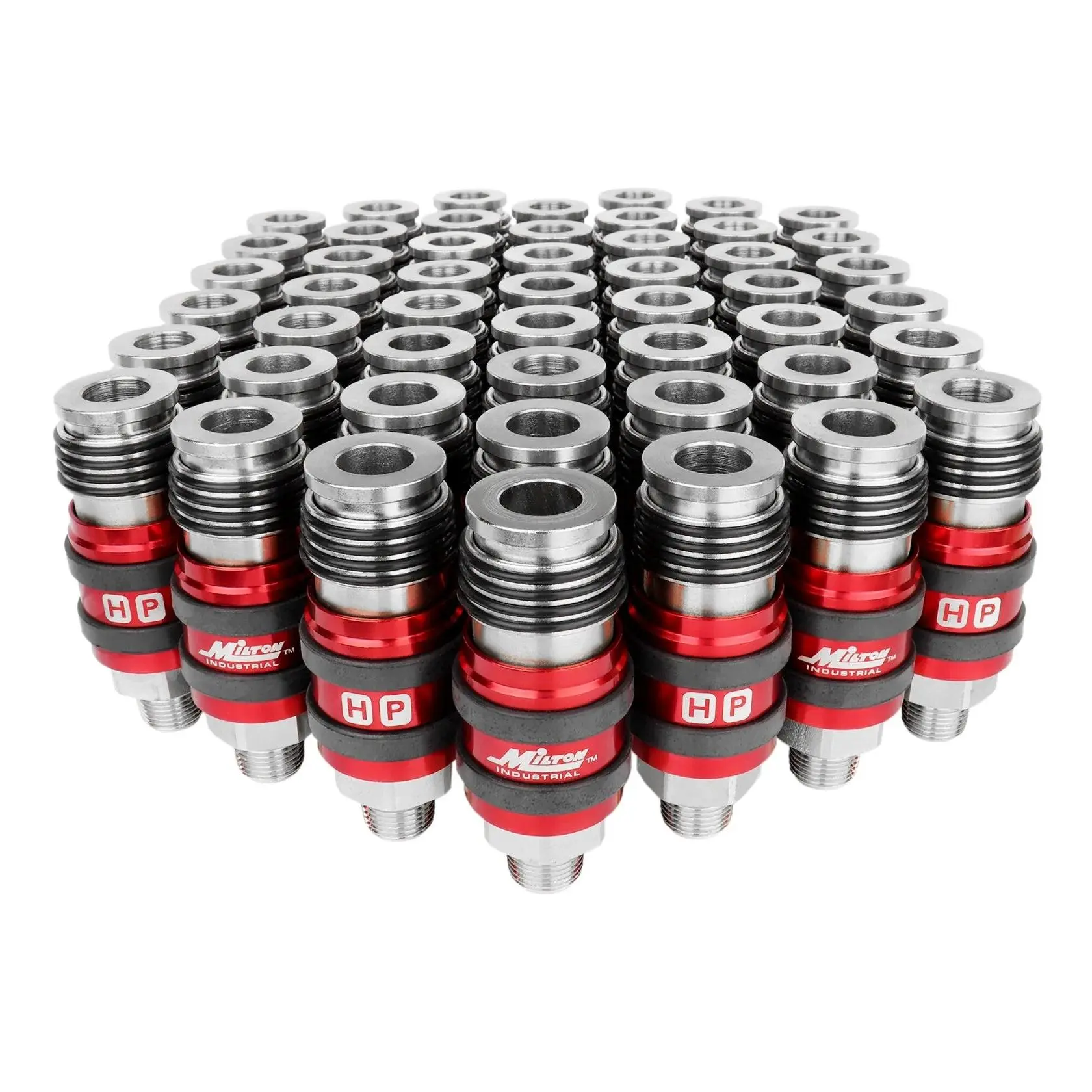 Milton 1759BK 2-In-ONE Universal Safety Exhaust Industrial Coupler, 3/8" NPT x 3/8" Body Flow