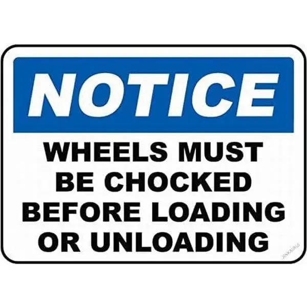 New Warning Plaque Wall Decor Wheels Must Be Chocked Safety Warning Notice Metal Tin Signs Yard Sign Office Sign Outdoor & Indoor Safety Sign 8 X 12 Inch