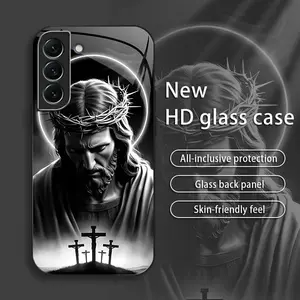Suitable for [Galaxy S22+ 5g] Jesus New stylish high quality glass protective case affordable anti-drop anti-fingerprint 995