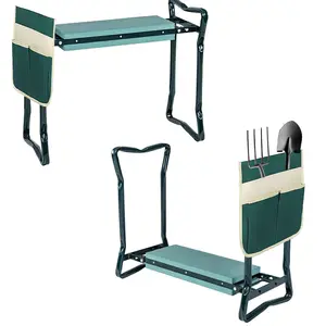 Foldable Garden Kneeler & Seat – 2-in-1 Garden Stool and Kneeler, Foldable Gardening Bench with Cushioned Pad for Weeding, Planting & Yard Work