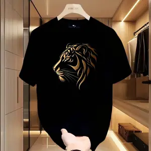 Fashion TrendsTiger Short Sleeve T-shirt,Thick Cotton,Summer Holiday,Retro Fashion,Printed Design,Loose,Couple Friendly,Half Sleeve,Tiger Tee