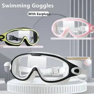 Fashion Waterproof Anti-UV Wide Vision Big Frame Silicone Diving Eyewear Swimming Glasses Swim Eyewear Swimming Goggles