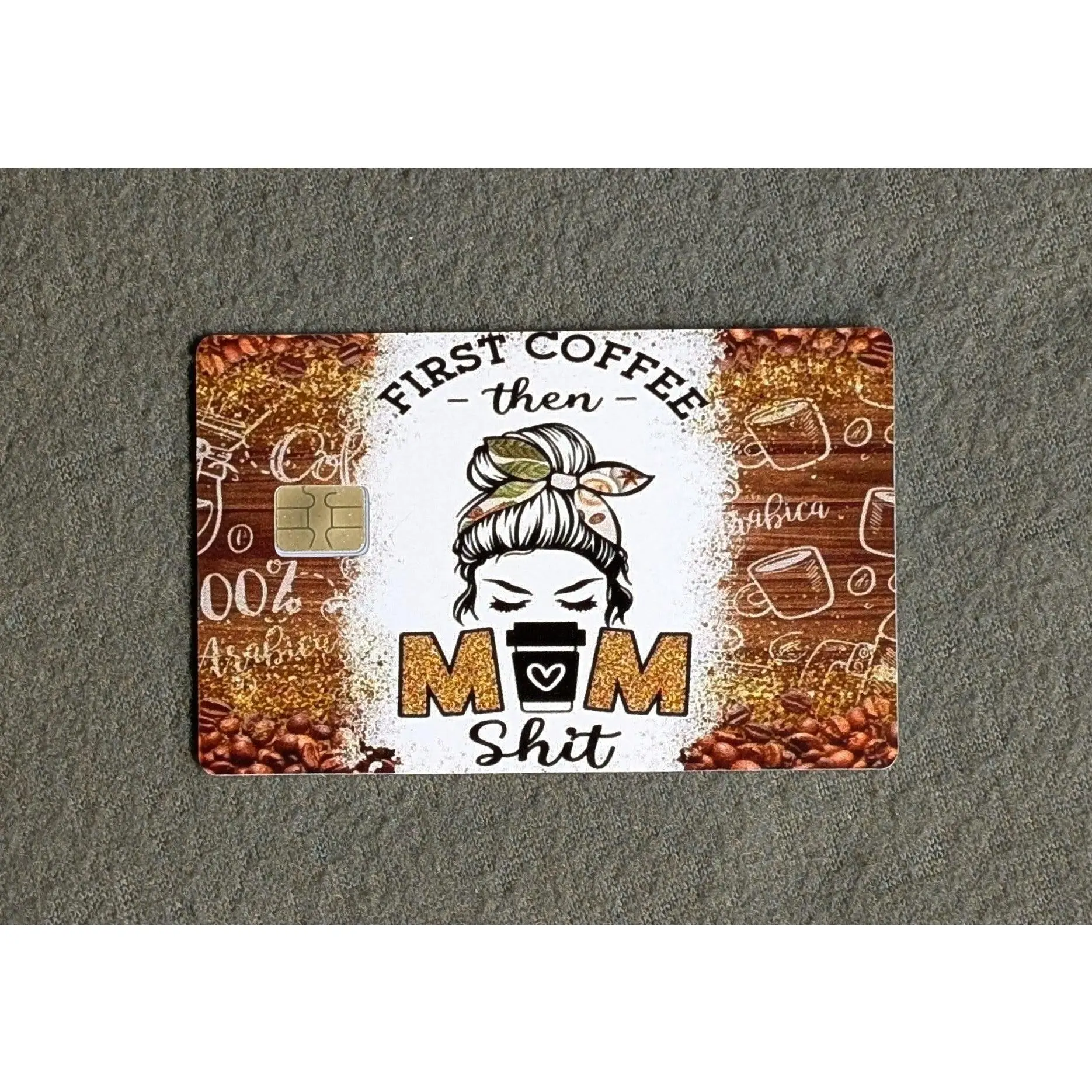Coffee First Credit/Debit Card Sticker, Skin, Cover waterproof