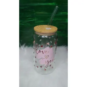 I love you glass tumbler