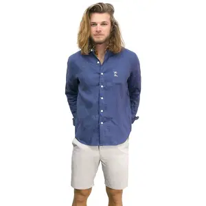 Signature Pocket Linen L/S - Navy Blue