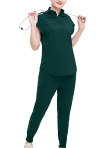 4-Way Stretch Women's Fitted Scrub Set Workwear Summer Quick Dry Nurse Doctor Work Uniform