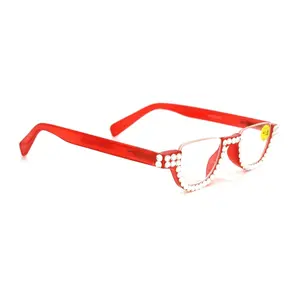 Half Moon, (Bling) Woman Reading Glasses Adorned W (Clear) Genuine European Crystals , Reader Magnifying, +1.25 to +4 Frame, NY Fifth Avenue