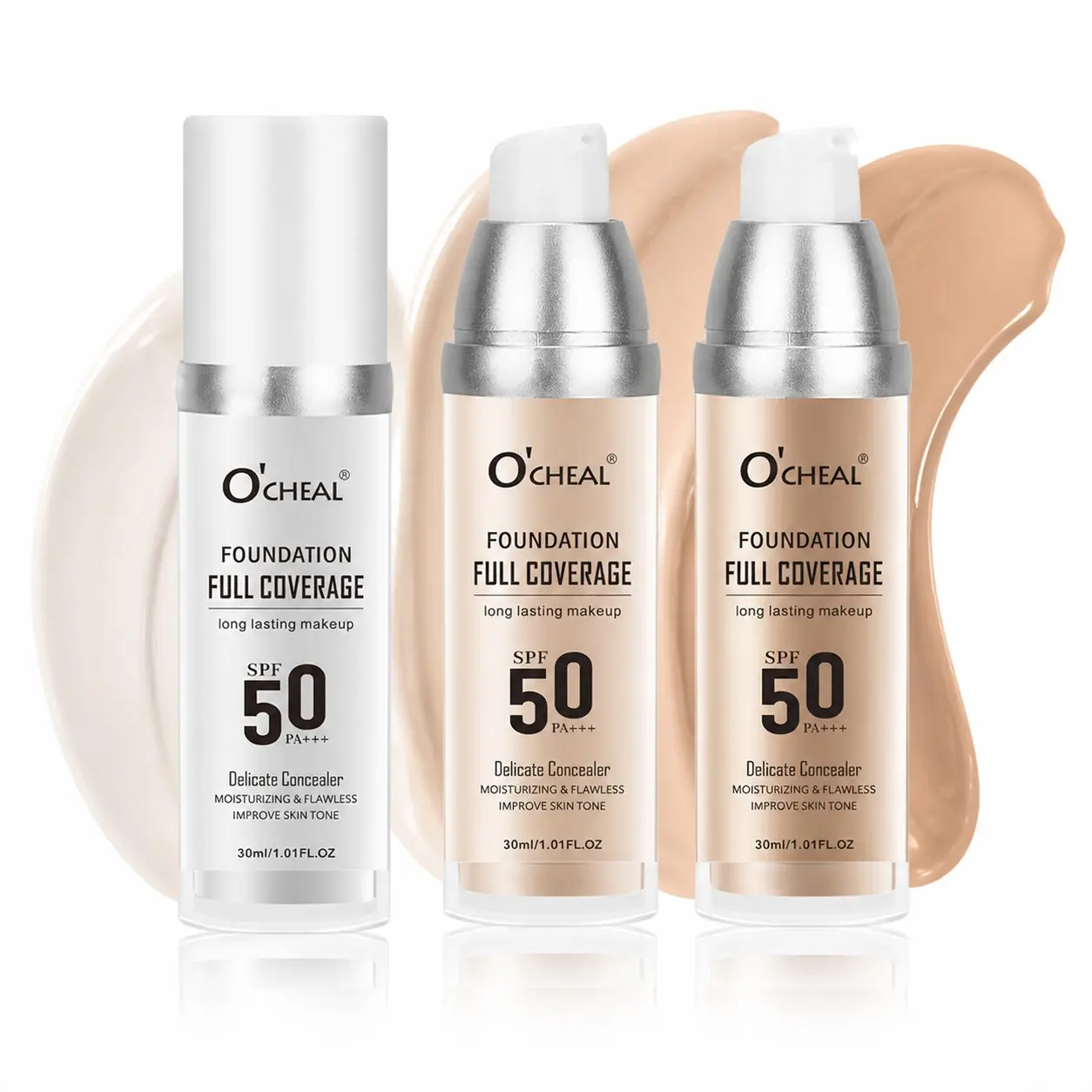 Color Changing Foundation Concealer Coverage Long Lasting Natural Glow Smooth Flawless Easy to Blend No Powder Marks Non Sticky Hydrating Finish Lightweight Texture Reduces Redness Pores 3 Shades Auto Adapt Soft Focus Effect Cruelty Free