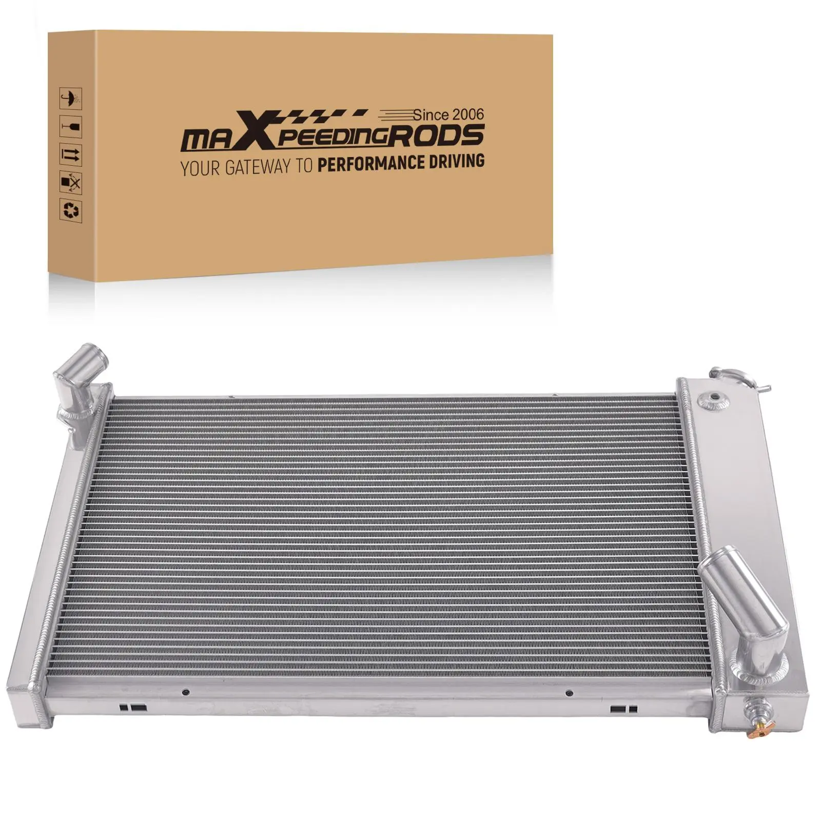 3 Row Aluminum Engine Radiator compatible for Chevy Corvette V8 5.7L 1969-1972 AT CC1655