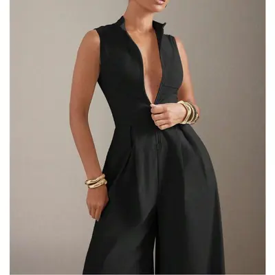 Wide Leg Cami Jumpsuit Loose Fitting Pocketed Design TikTok Shop