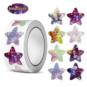 Star Pattern Sticker, 500pcs/roll Colorful Self Adhesive Decorative Sticker, Decor Sticker for Gift Greeting Card Water Bottle Laptop Phone Cellphone