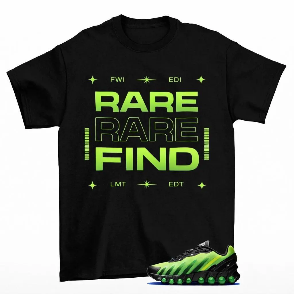 Rare Find Neon Green Graphic T-Shirt – Streetwear Sneaker Match Tee, Futuristic Bold Typography Shirt