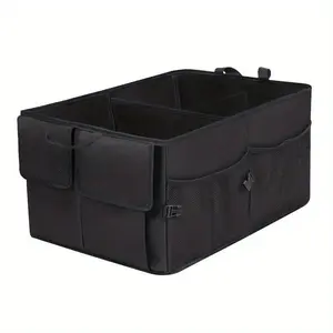 Car Trunk Storage Box, Foldable Car Trunk Organizer with Adjustable Strap, Waterproof Car Storage Box for Trunk and SUV Seat, Car Accessories