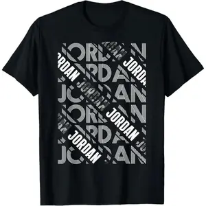 Black T Shirt Featuring Unique Jordan Graphic Design