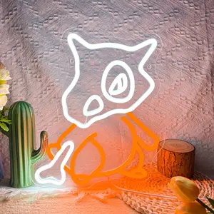 Cubone Neon Sign Anime Cubone LED Neon Sign, anime decoration, Home Decor Light, Atmosphere Lighting, Led Neon Lights, suitable for game rooms, men's spaces, children's and teenagers' bedrooms, USB dimmable night light wall lamp.