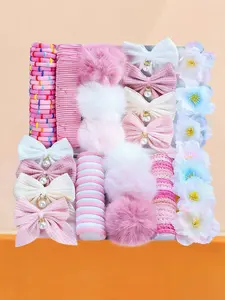 179 Piece Kawaii Butterfly Hair Accessory Set, Includes Bow, Barrettes, 3D Realistic Flowers, Ball Hair Ties, Suitable for Girls and Ladies