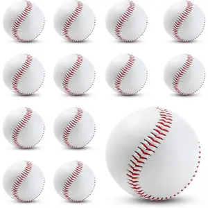 Blank Standard Baseball Balls, Official Size 9 Inch Leather Covered Practice Baseball Training Ball for League Play, Pitching, Hitting, Batting, Fielding, Autograph