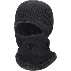 Balaclava Knitted Warmer Windproof Hat Covering  for Men Women Fleece Outdoor