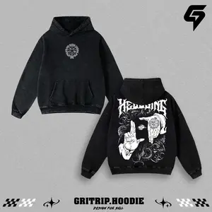 Hellsing Gothic Eye Hoodie | Occult Anime-Inspired Oversized Hoodie | Black Grunge Streetwear Top | Heavyweight Washed Cotton | Dark Magic Symbol Art | Unisex Edgy Horror Manga Hoodie