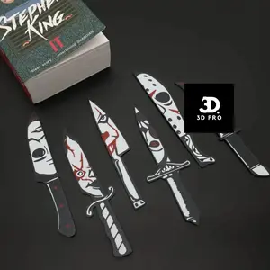 Halloween Horror Knife Bookmarks-3D Printed Design for Horror Fans-Perfect Gift for Fans of Horror Movies
