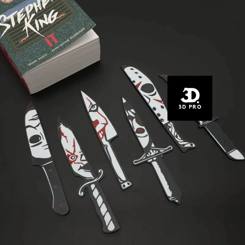Halloween Horror Knife Bookmarks-3D Printed Design for Horror Fans-Perfect Gift for Fans of Horror Movies