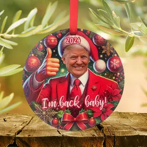 Trump Christmas Ornament - Santa Suit with Thumbs Up - Patriotic Holiday Decor - Limited Edition Trump Ornament