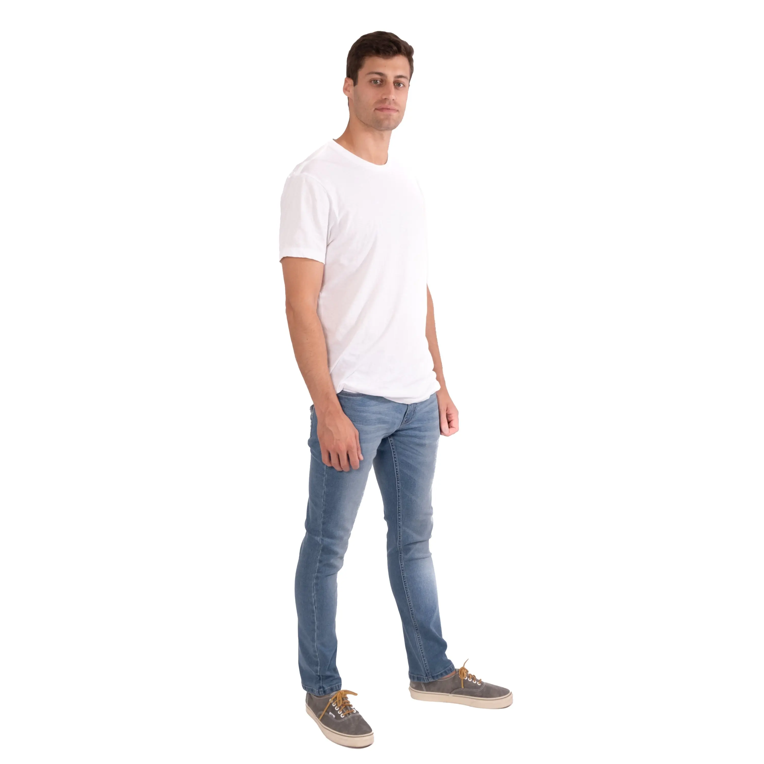 Men's Skinny-Fit Joker Denim Jeans, Light Indigo, Fitted Menswear with Denim Fabric and Slim Shanks, Embroidered