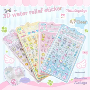 Crystal Embossed Sticker Decal, Decorative Jelly Stickers, 1pc Water Resistant Adhesive Decoration, Perfect for Home & Office Use