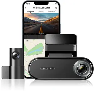 DDPAI N5 Dual 4K Car Dash Cam Front and Rear 2160P+1080P Dashcam Built-in 32G eMMC Voice Control ADAS 5G WiFi GPS G-Sensor with APP Control Night Vision 24 Hours Parking Monitor Support 512GB TF Card