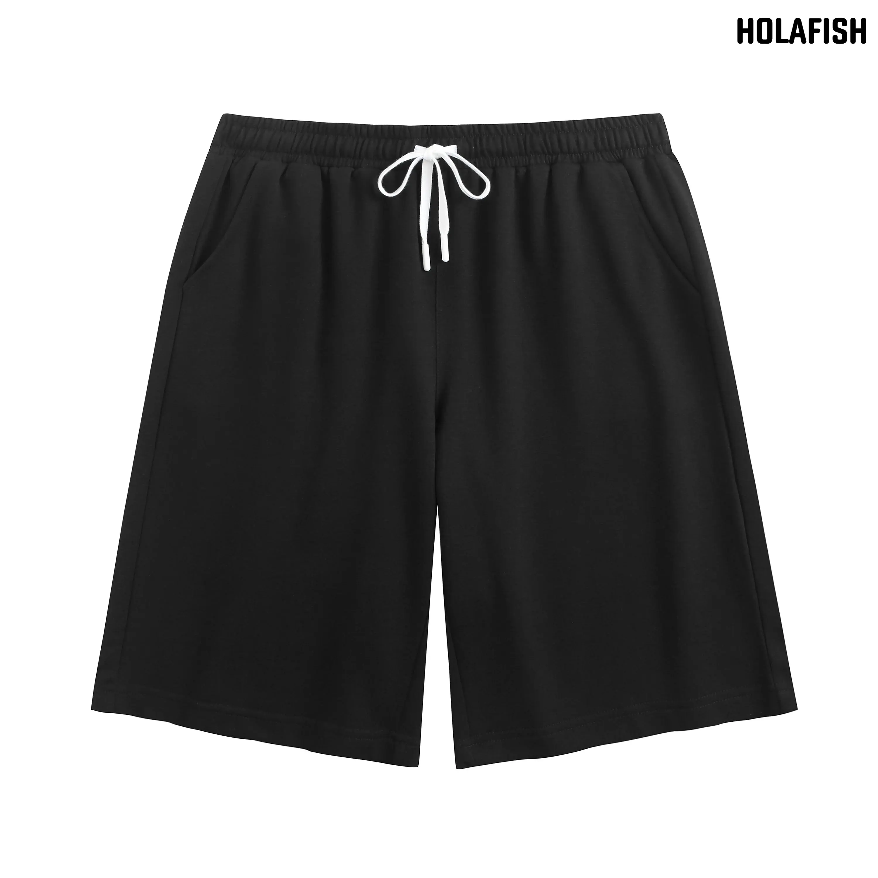 Holafish Women 2 Pack Cotton Sweat Shorts 7 Inch Inseam Soft Casual Lounge Shorts Adjustable Drawstring Elastic Waist With Side Pockets