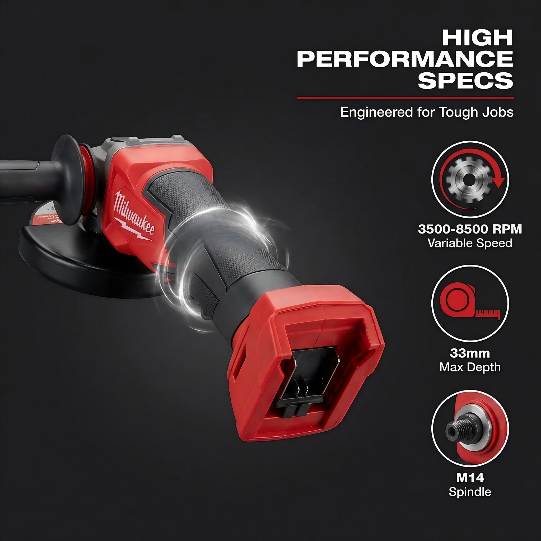Milwaukee 18V 125mm Brushless Angle Grinder rapid charger
