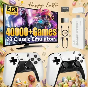 M15 Wireless Retro Game Console, 20000+ Built-in Games, 2.4G Wireless Controllers, HDMI Plug & Play Game Stick with Multi-Emulators