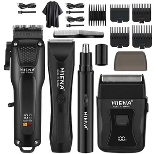 Four-in-One Men's Haircut Set, Cordless Hair Trimmer & Shaver, Private Hair Trimming Tool, 360-Degree Nose Hair Trimmer, Home DIY & Barber Shop Dual-Use Men's Haircut & Shaping Kit
