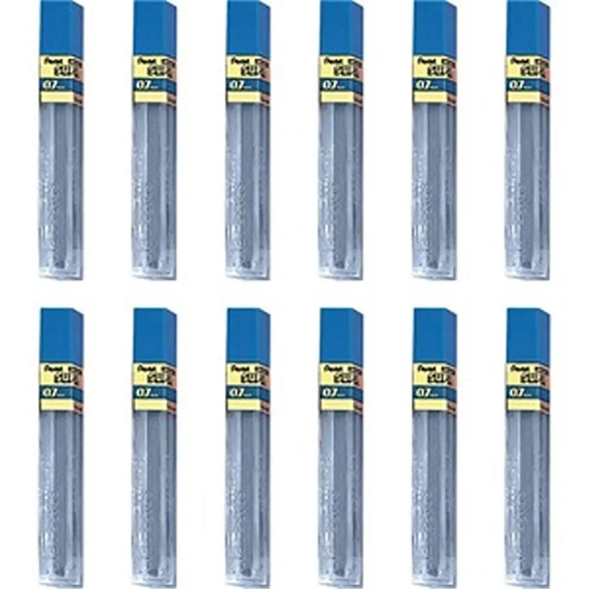 Pentel PEN502HBX Super Hi-Polymer Lead Refills, 0.7mm Medium Tip, 2H Hardness, Extra-Strong, Less Smudging, Patented Process, Pack of 12, for Refillable Writing Tools