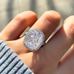 Large White Wedding Style Ring with Synthetic Zirconia – Romantic Bridal & Valentine’s Gift for Her