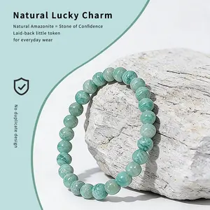 One natural crystal wealth-attracting bracelet – featuring Amazonite, a natural crystal amulet for attracting wealth and abundance, suitable for wearing on birthdays, anniversaries, summer vacations, and themed parties.