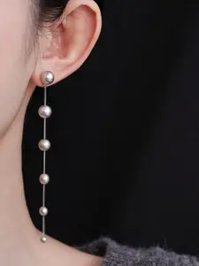 Elegant Glass Pearl Fringe Earrings Unique Designer Dangle Ear Wires for Women Fashion Statement Jewelry Gift