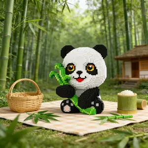 Cute Panda 3D Puzzle Building Block Ornament, Home Office Bookshelf Decor, Party Decoration, Ideal Housewarming Gift, Holiday Present