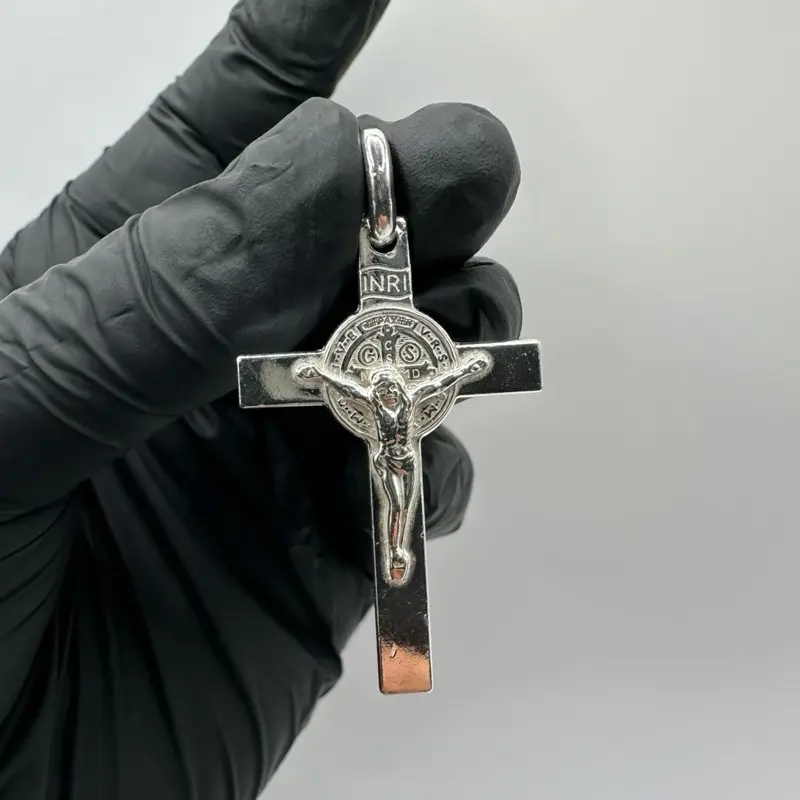Saint Benedict Cross 925  Silver Pendant – Two Sizes  (Small & medium ) Protection 
