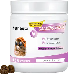 Cat Calming Treats for Anxiety & Stress Relief – 140 Soft Chews with Melatonin for Cats – Anti-Aggression & Relaxing Support – Cat Calming Chews for Travel, Grooming & Hyperactive Cats