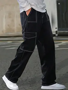 Boys Teens Stylish Casual Sports Vintage Street Fashion Outdoor Comfortable Pocket Denim Cargo Pants Spring Summer Autumn Winter Size 8-16 Y