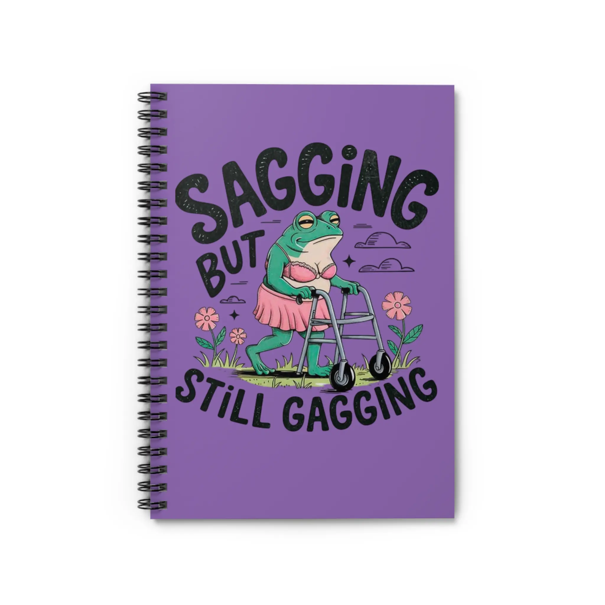 Funny Frog Spiral Notebook - Perfect for Gag Gifts, Journaling, School Supplies, Quirky New Year/ Birthday Gifts