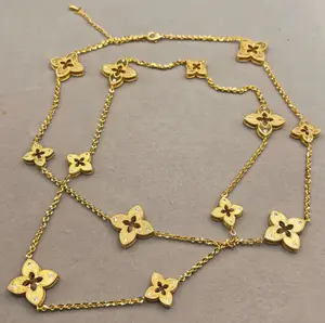 Old money style vintage necklace for women, high-end, light luxury, niche, long, double-layer sweater chain